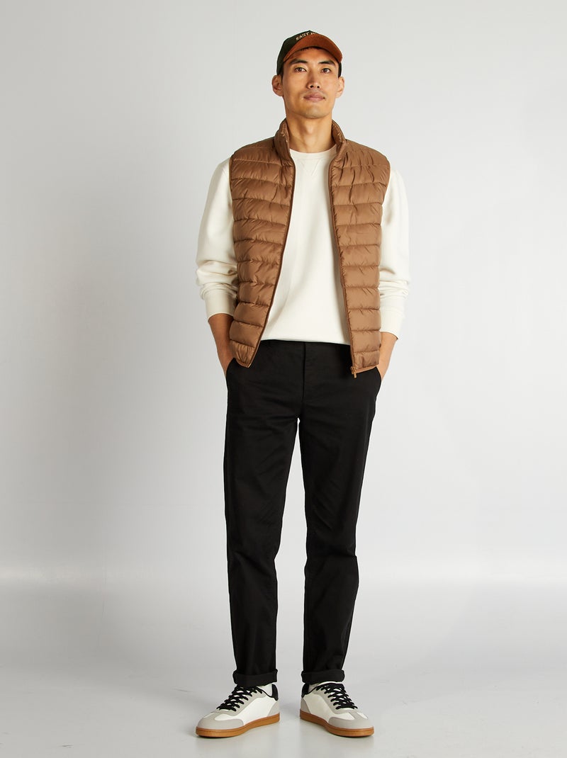 Blusão sem mangas com gola subida CASTANHO - Kiabi