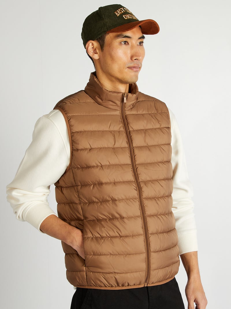 Blusão sem mangas com gola subida CASTANHO - Kiabi