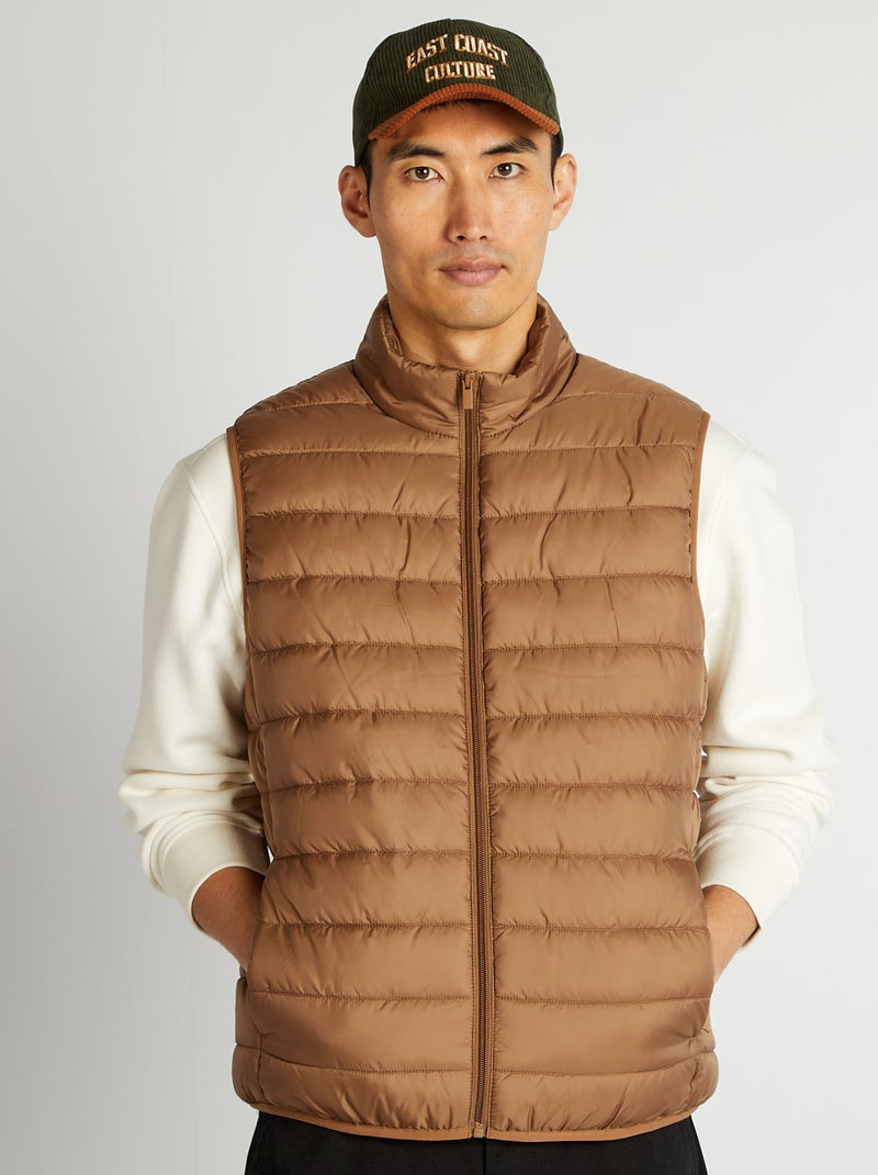 Blusão sem mangas com gola subida CASTANHO - Kiabi