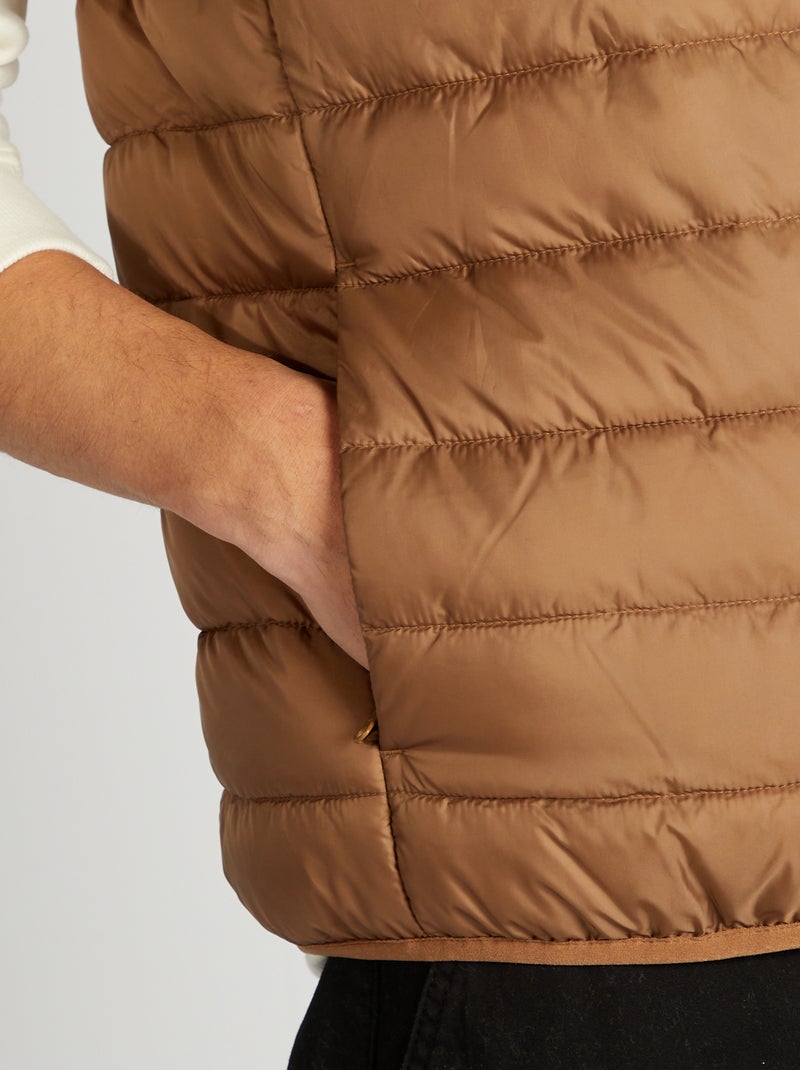 Blusão sem mangas com gola subida CASTANHO - Kiabi