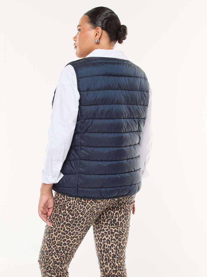 Blusão sem mangas com molas de pressão Azul - Kiabi
