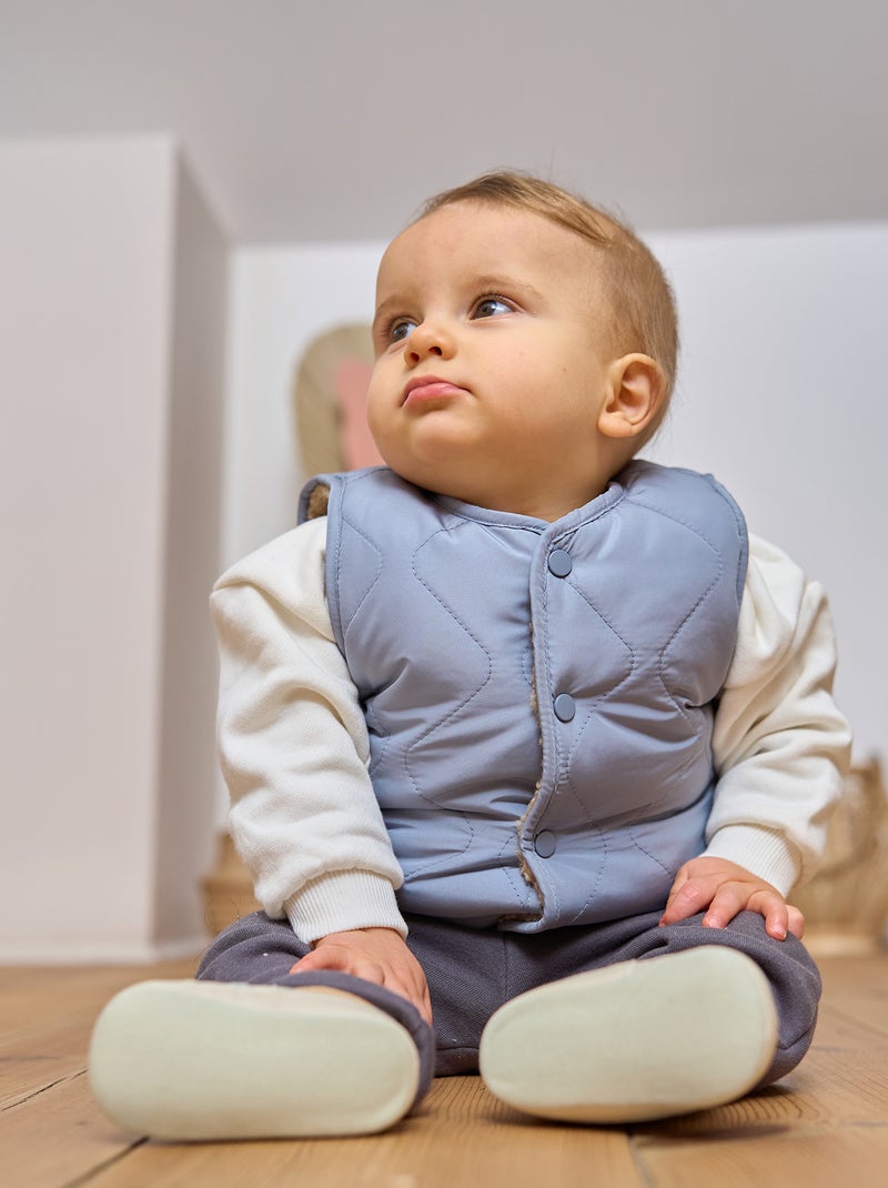 Blusão sem mangas forrado AZUL - Kiabi