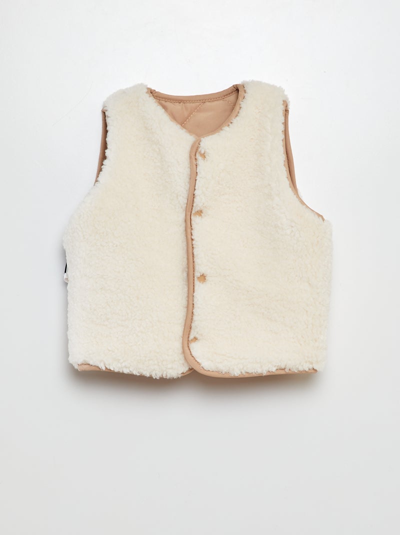 Blusão sem mangas forrado BEGE - Kiabi