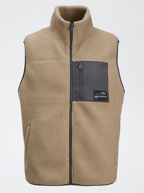 Blusão sem mangas 'JJrebel' com efeito borrego contrastante - Kiabi