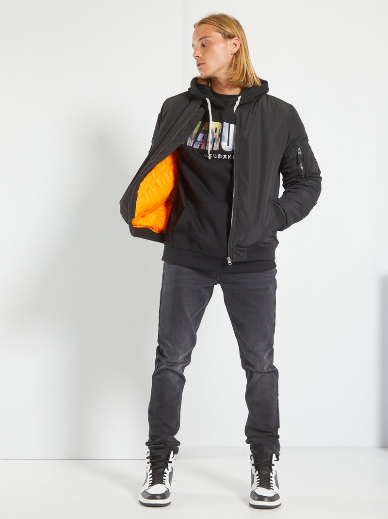 Blusão tipo bomber Preto - Kiabi