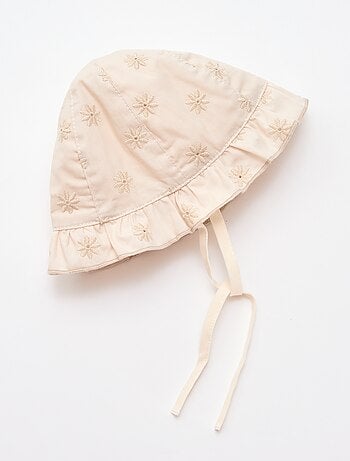 Chapéu de balde com folhos e limões bordados