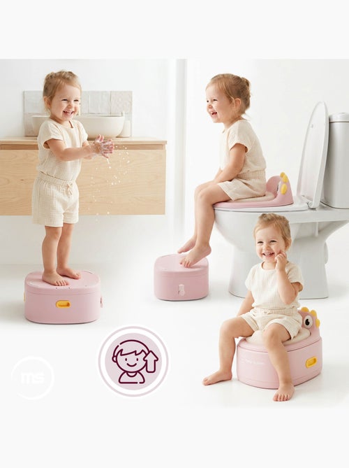 Bocal evolutivo 3 em 1 redutor wc degrau pintainho rosa moby-system - Kiabi