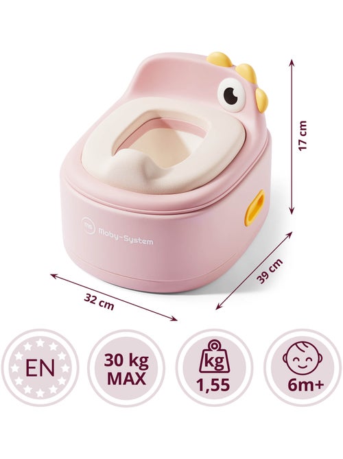 Bocal evolutivo 3 em 1 redutor wc degrau pintainho rosa moby-system - Kiabi