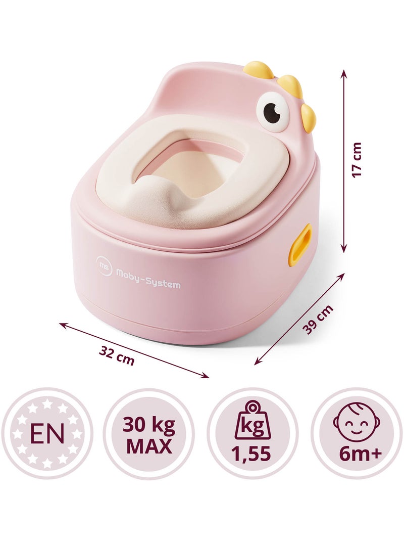 Bocal evolutivo 3 em 1 redutor wc degrau pintainho rosa moby-system Rosa - Kiabi