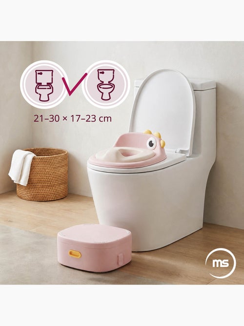Bocal evolutivo 3 em 1 redutor wc degrau pintainho rosa moby-system - Kiabi