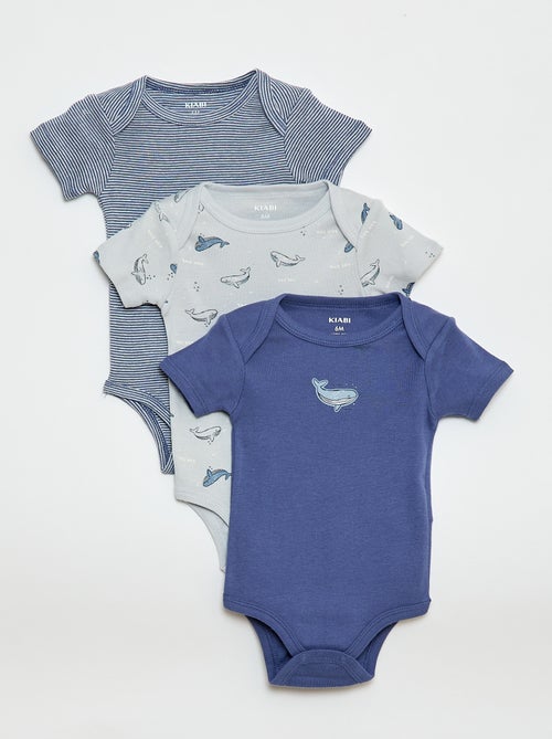 Bodies estampados em algodão - lote de 3 - Kiabi
