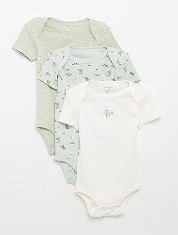 Bodies estampados em algodão - lote de 3