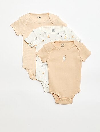 Bodies estampados em algodão - lote de 3