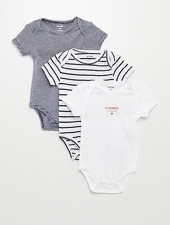 Bodies estampados em algodão - lote de 3