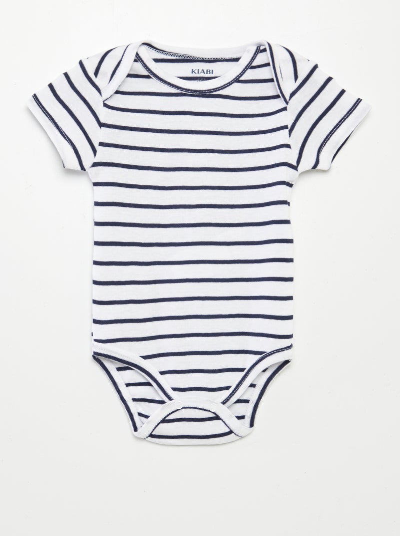 Bodies estampados em algodão - lote de 3 BRANCO - Kiabi