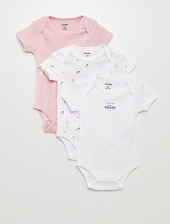 Bodies estampados em algodão - lote de 3