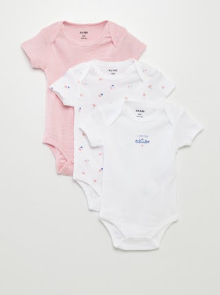 Bodies estampados em algodão - lote de 3
