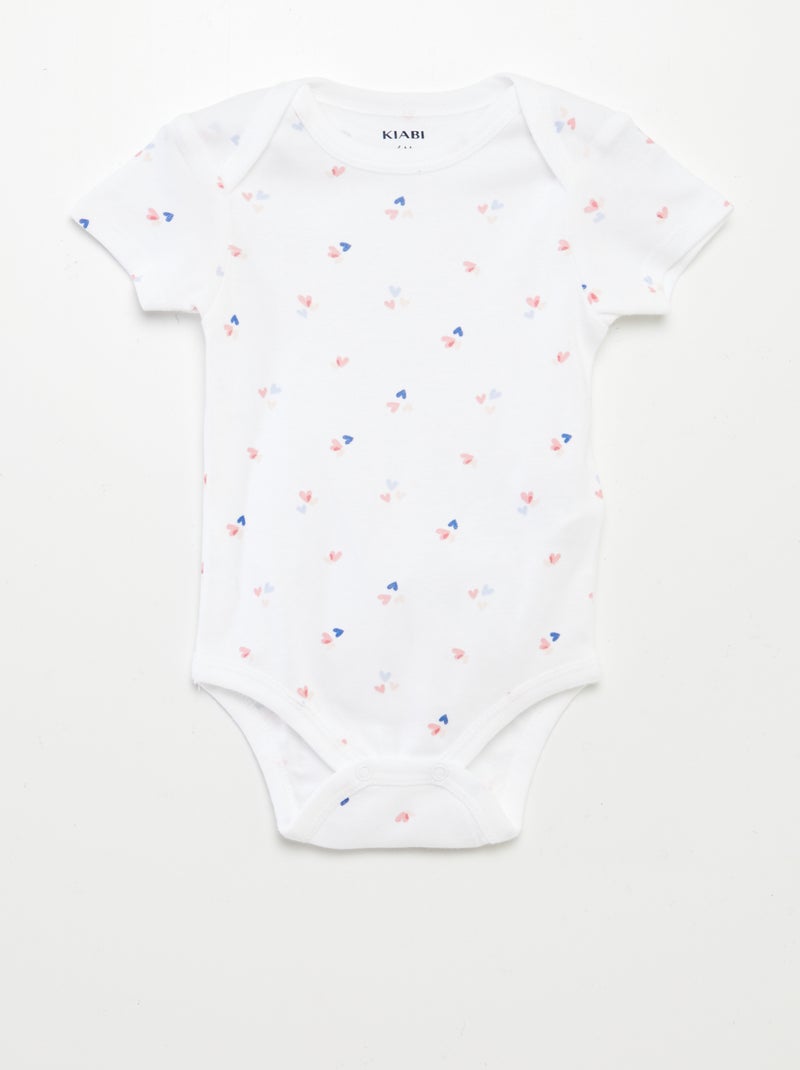 Bodies estampados em algodão - lote de 3 BRANCO - Kiabi