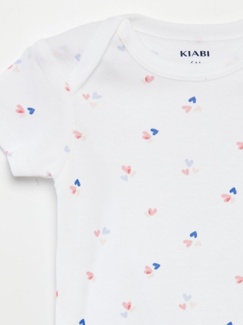 Bodies estampados em algodão - lote de 3 BRANCO - Kiabi