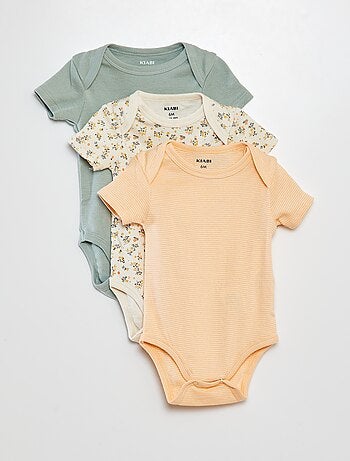 Bodies estampados em algodão - lote de 3