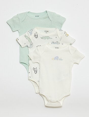 Bodies estampados em algodão - lote de 3
