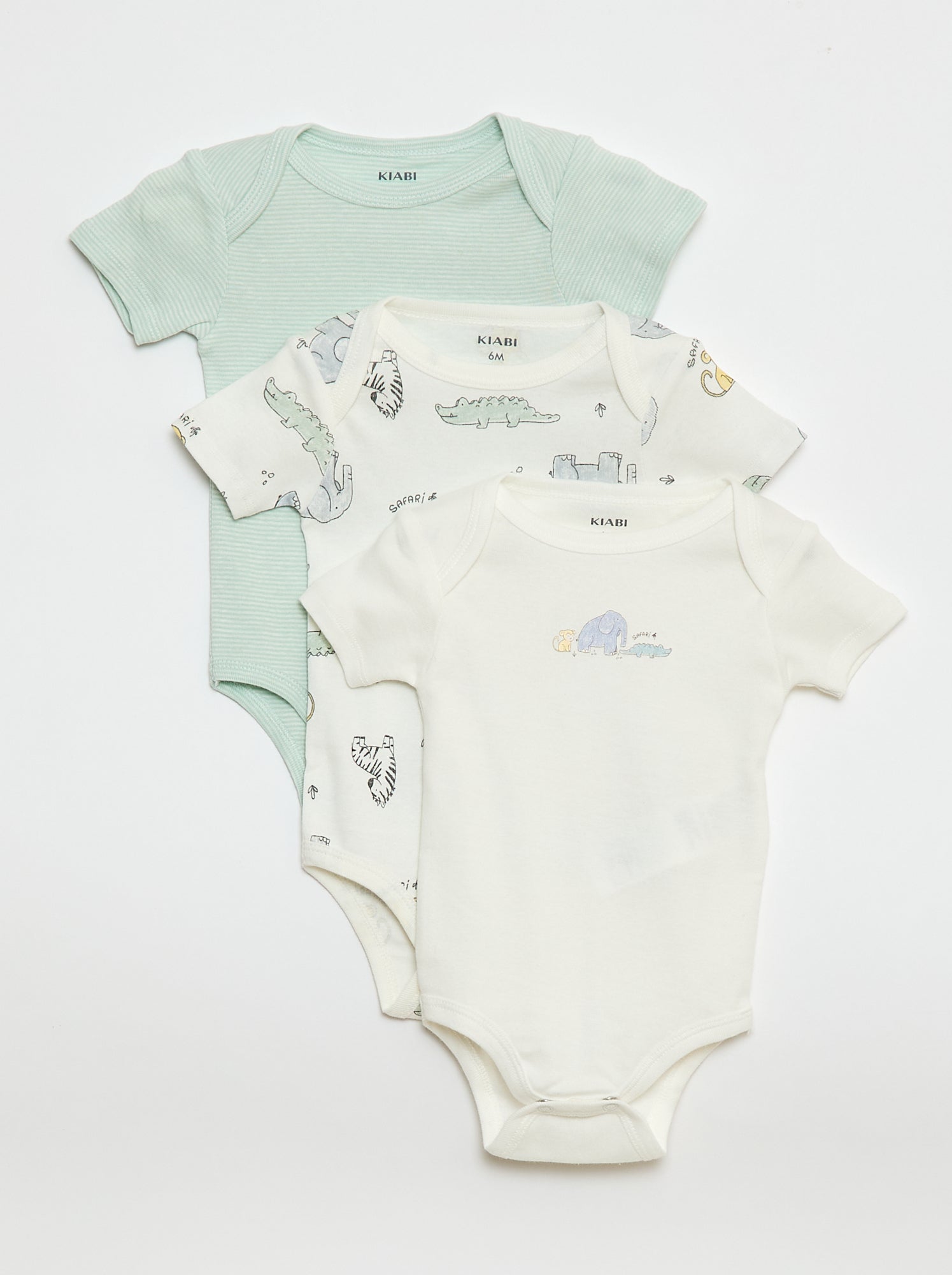 Bodies estampados em algodão - lote de 3