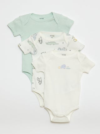 Bodies estampados em algodão - lote de 3