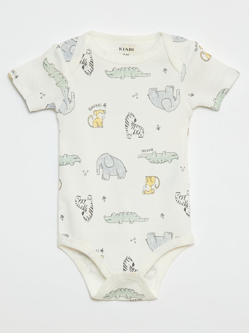 Bodies estampados em algodão - lote de 3 Branco - Kiabi