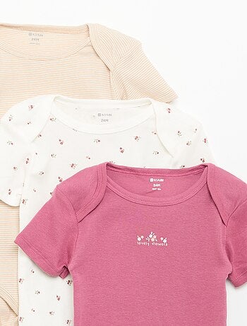 Bodies estampados em algodão - lote de 3