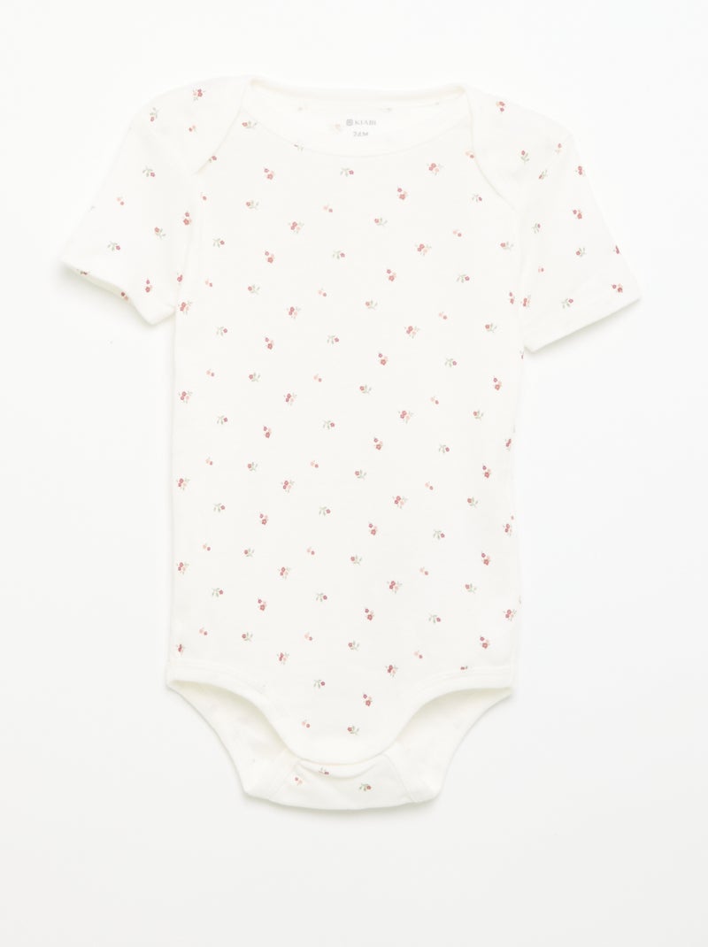 Bodies estampados em algodão - lote de 3 Branco - Kiabi