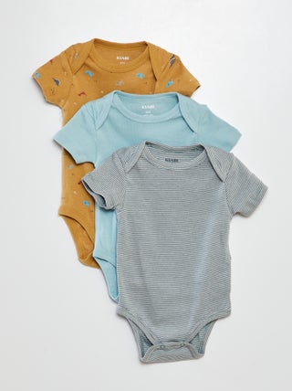 Bodies estampados em algodão - lote de 3