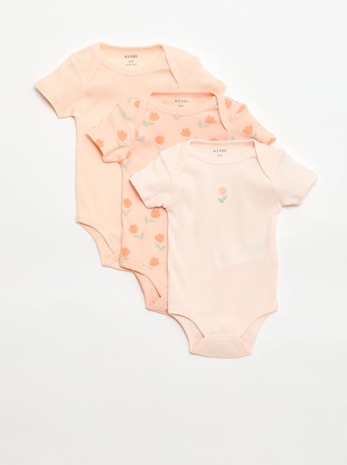 Bodies estampados em algodão - lote de 3 - Kiabi