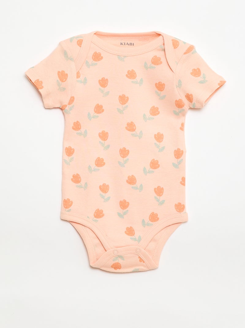 Bodies estampados em algodão - lote de 3 Laranja - Kiabi