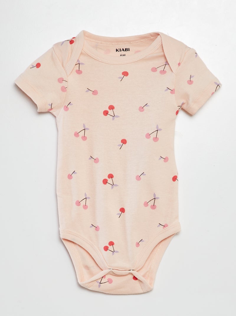 Bodies estampados em algodão - lote de 3 ROSA - Kiabi