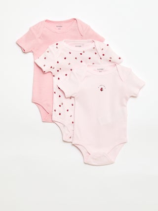 Bodies estampados em algodão - lote de 3