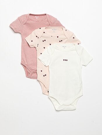 Bodies estampados em algodão - lote de 3