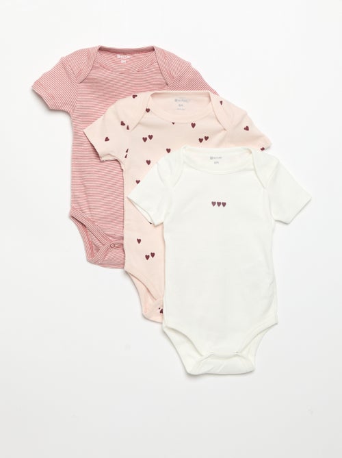 Bodies estampados em algodão - lote de 3 - Kiabi
