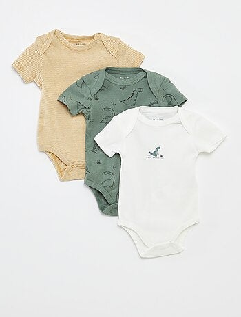 Bodies estampados em algodão - lote de 3