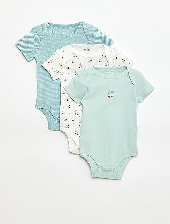 Bodies estampados em algodão - lote de 3