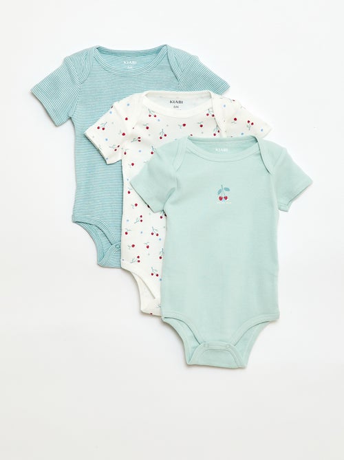 Bodies estampados em algodão - lote de 3 - Kiabi