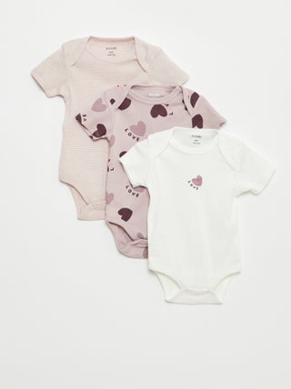 Bodies estampados em algodão - lote de 3