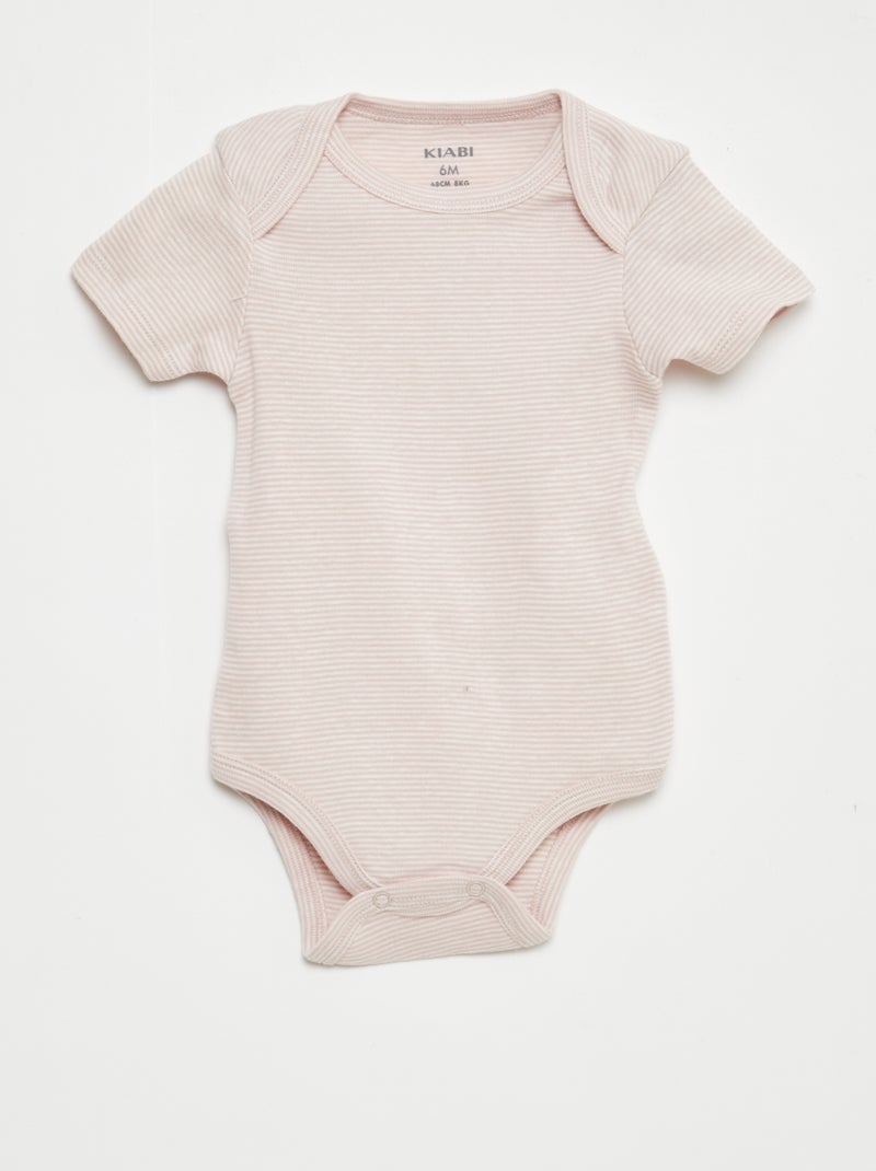 Bodies estampados em algodão - lote de 3 Violeta - Kiabi