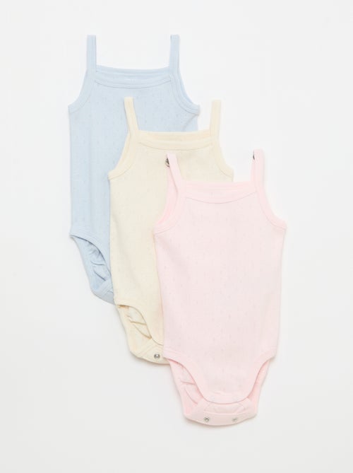 Bodies evolutivos com alças - lote de 3 - Kiabi