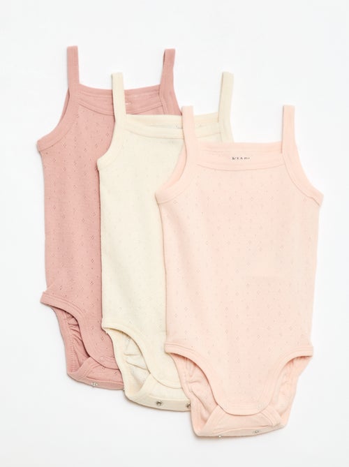 Bodies evolutivos com alças - lote de 3 - Kiabi