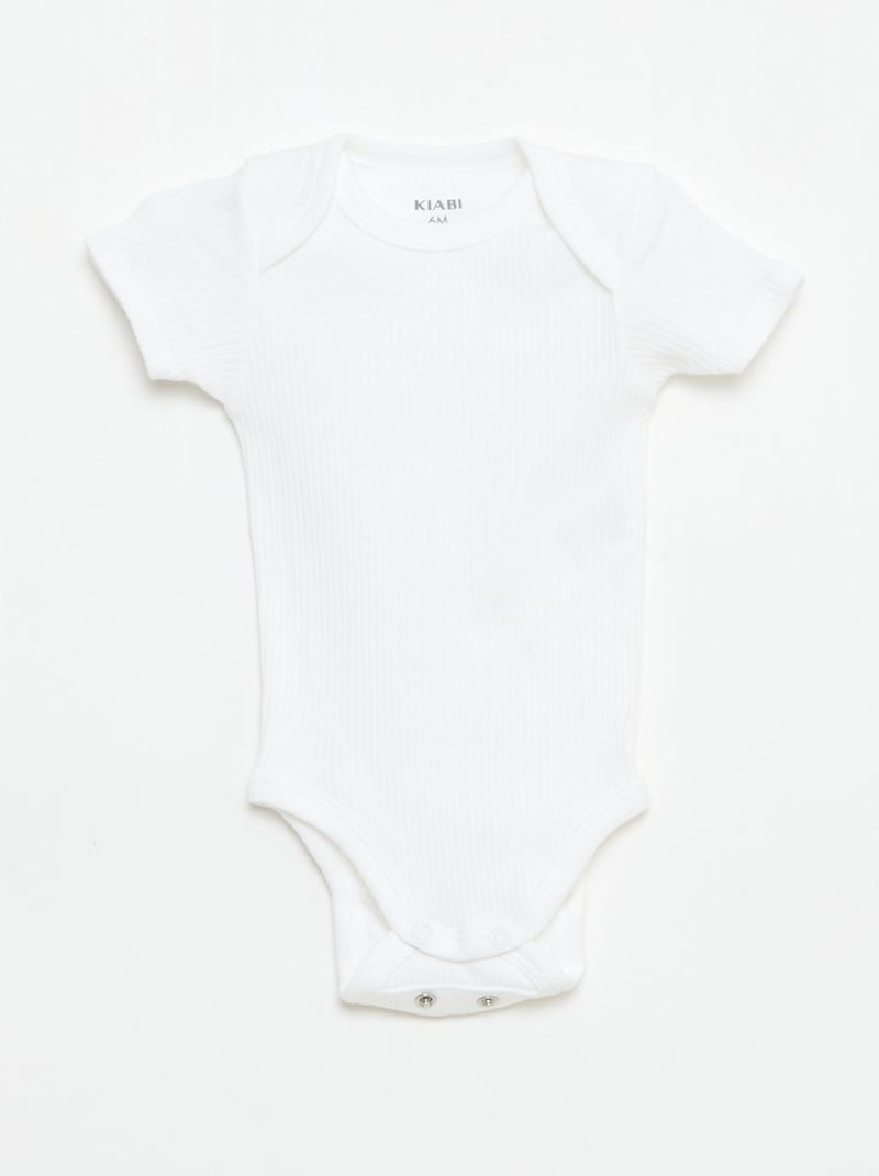 Bodies evolutivos em malha lisa - Lote de 3 Branco - Kiabi