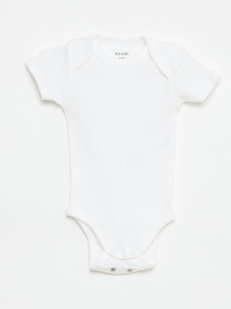Bodies evolutivos em malha lisa - Lote de 3 Branco - Kiabi