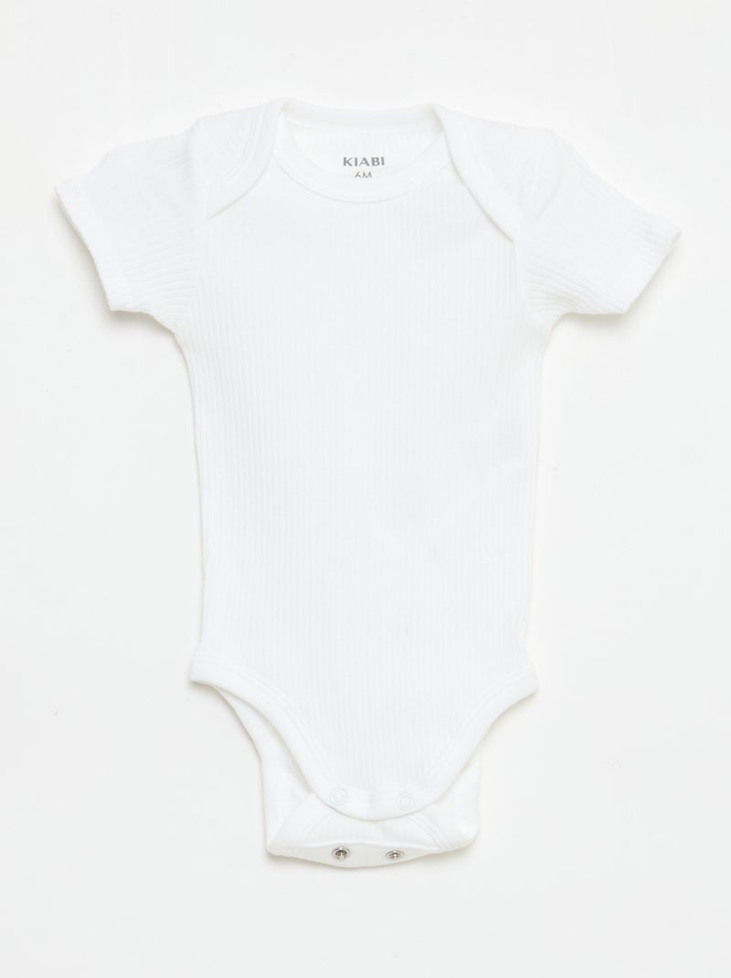 Bodies evolutivos em malha lisa - Lote de 3 Branco - Kiabi