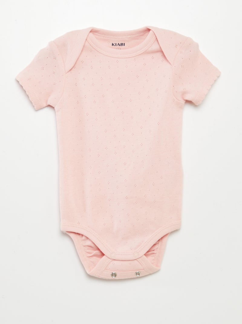 Bodies evolutivos em malha lisa - Lote de 3 ROSA - Kiabi