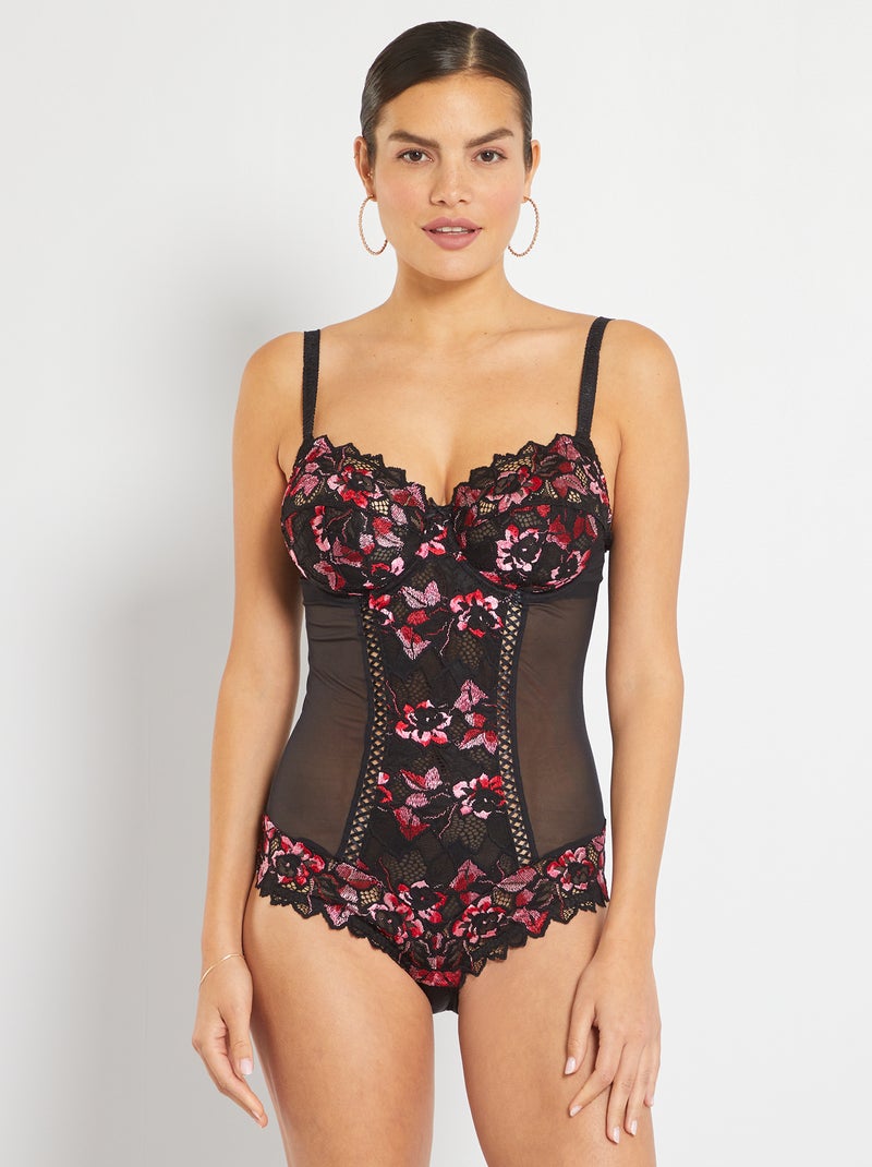 Body Arum Gala 'Sans Complexe' Preto/ Rosa - Kiabi