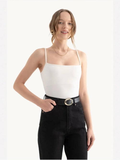 Body básico com alças finas hiccup - Kiabi Body básico com alças finas hiccup - Kiabi